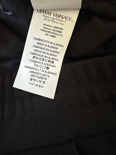 Versace Gold Medusa Printed Black Cotton Activewear Pants 2XL A89515S NWT $700