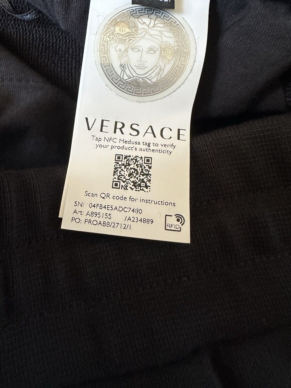 Versace Gold Medusa Printed Black Cotton Activewear Pants 2XL A89525S NWT $700