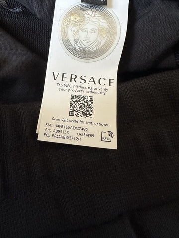 Versace Gold Medusa Printed Black Cotton Activewear Pants XS A89515S NWT $700