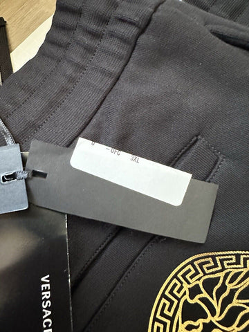 Versace Gold Medusa Printed Black Cotton Activewear Pants 3XL A89515S NWT $700