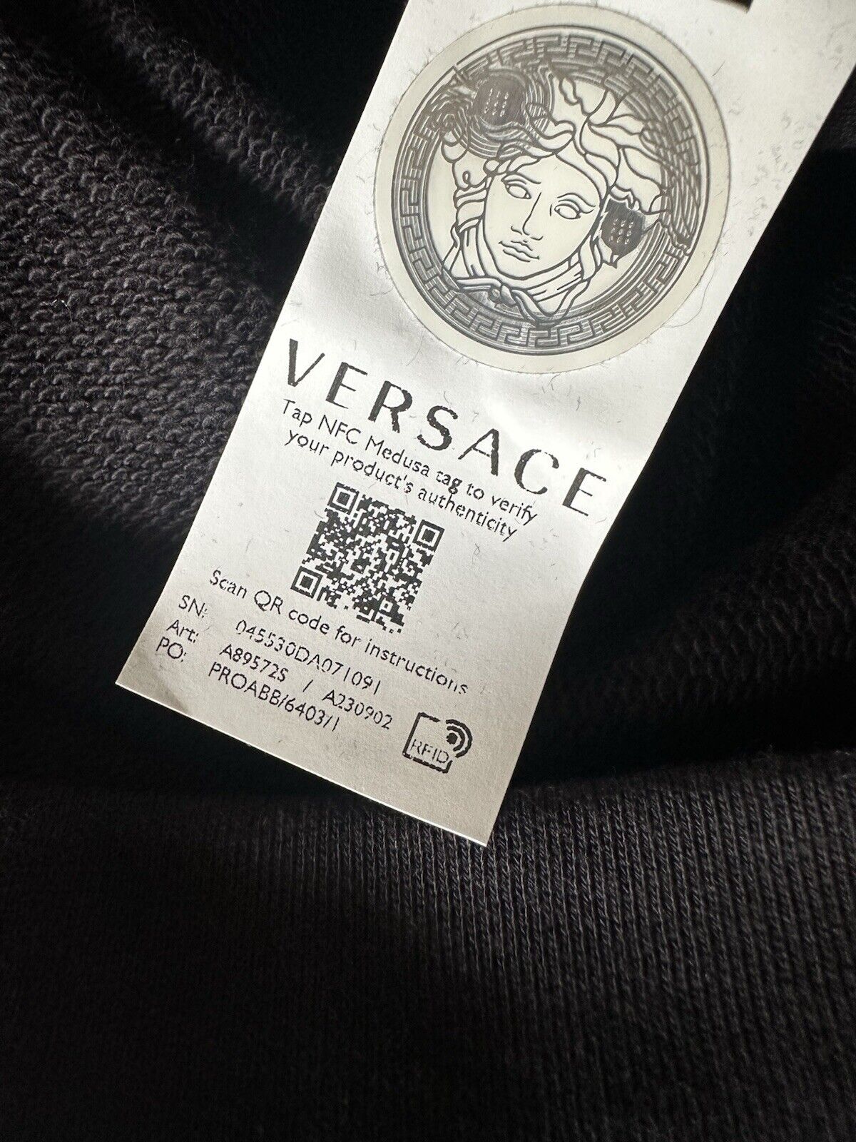 Versace Gold Versace Embroidered Women's Sweatshirt Black 10 US (44 Eu) A89572S