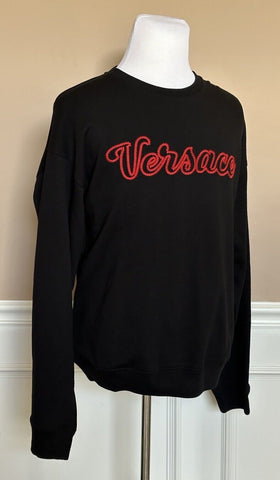 Versace Embroidered Men's Long Sleeve Sweatshirt Black XL 1014426 NWT $750