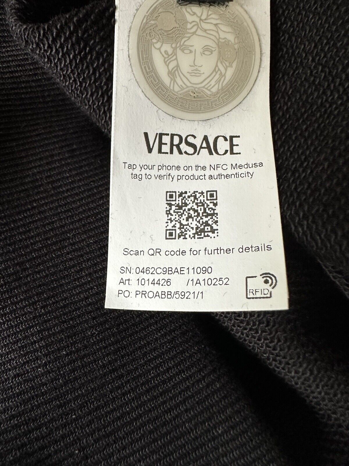 Versace Embroidered Men's Long Sleeve Sweatshirt Black 4XL 1014426 NWT $750