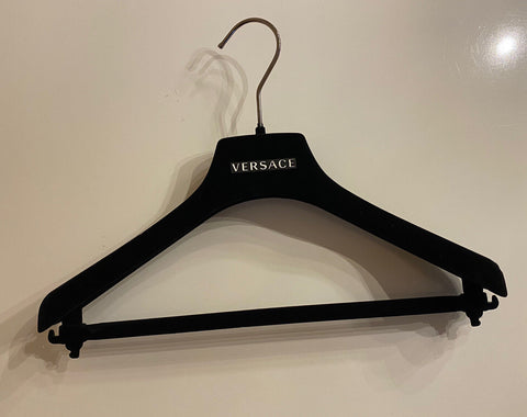 VERSACE Black Velvet Jacket/Pants Hanger with Silver Hardware 17.5x8