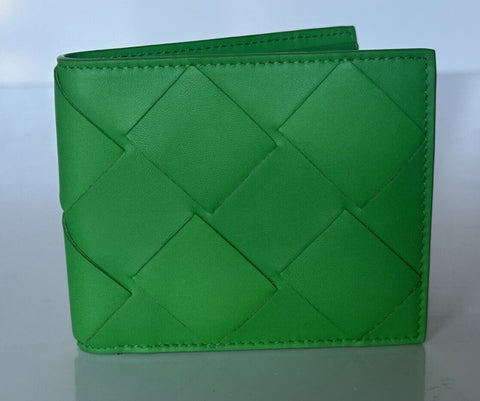 Bottega Veneta Intrecciato Leather Green Bi-fold Wallet 113993 Italy NWT $500