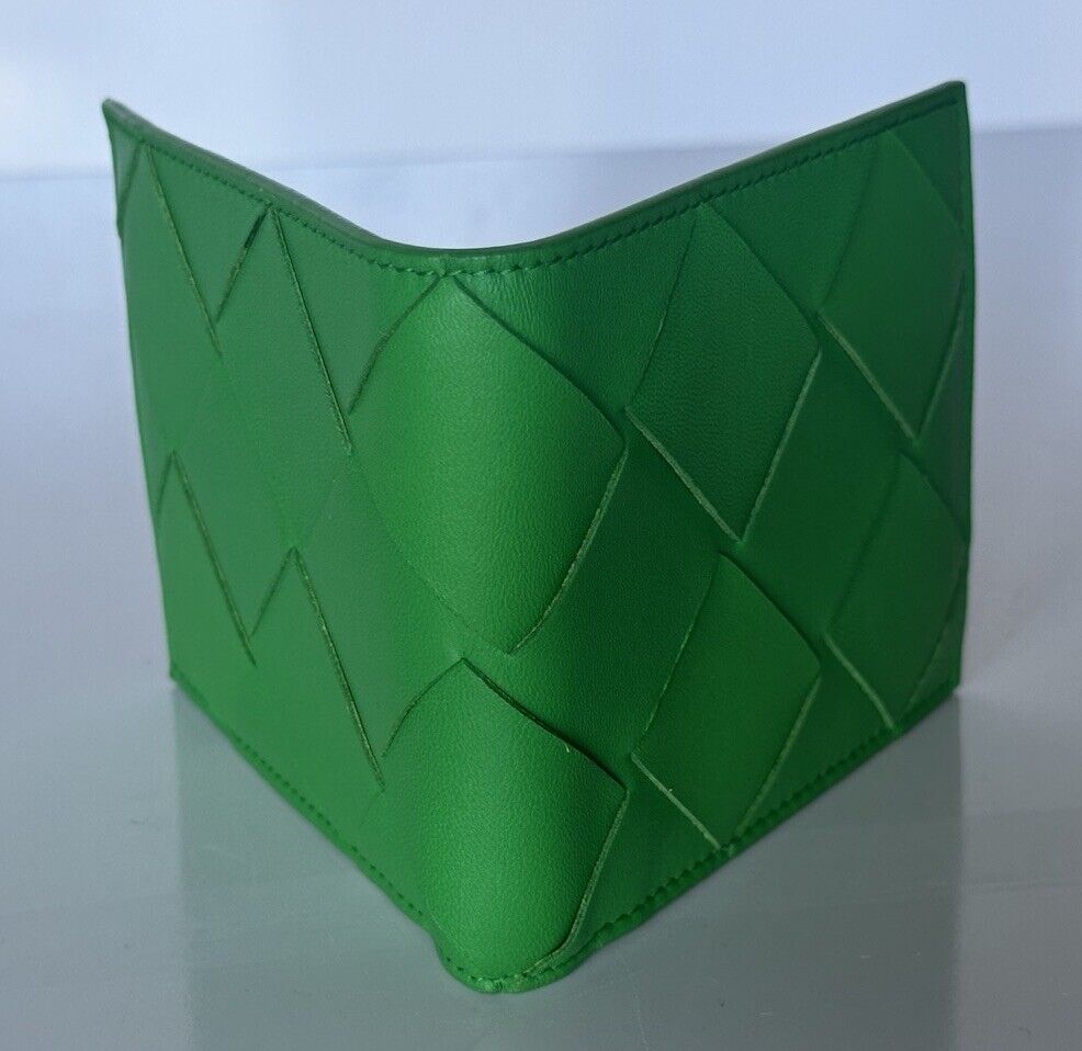 Bottega Veneta Intrecciato Leather Green Bi-fold Wallet 113993 Italy NWT $500