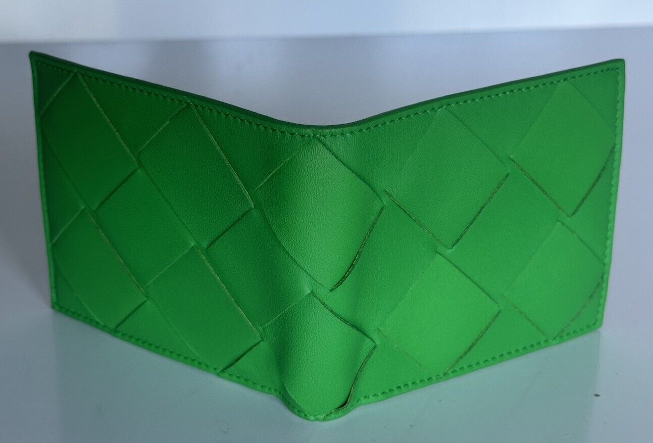 Bottega Veneta Intrecciato Leather Green Bi-fold Wallet 113993 Italy NWT $500