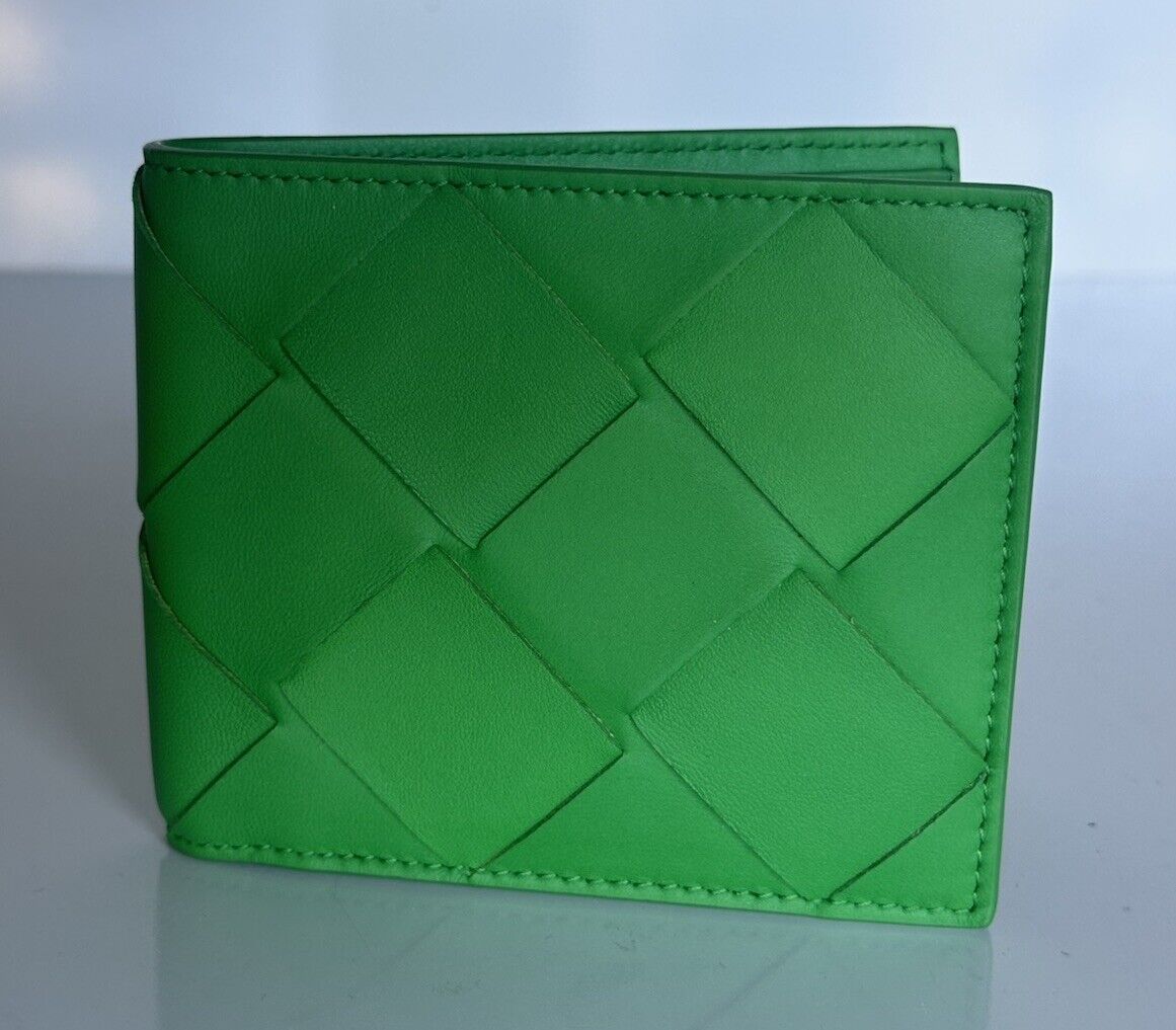 Bottega Veneta Intrecciato Leather Green Bi-fold Wallet 113993 Italy NWT $500