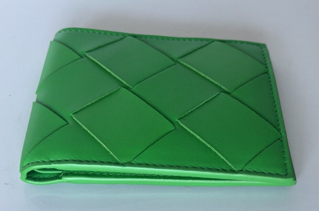 Bottega Veneta Intrecciato Leather Green Bi-fold Wallet 113993 Italy NWT $500