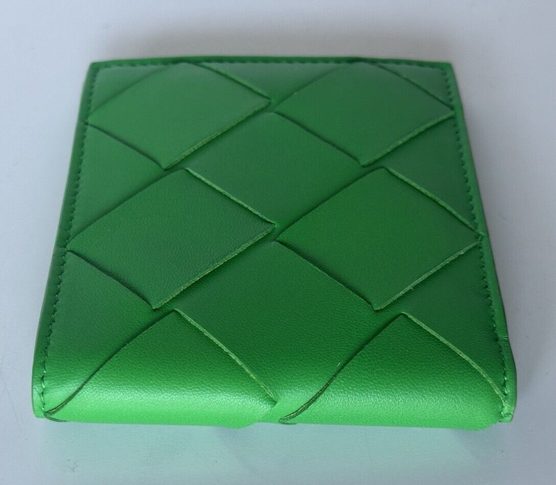 Bottega Veneta Intrecciato Leather Green Bi-fold Wallet 113993 Italy NWT $500