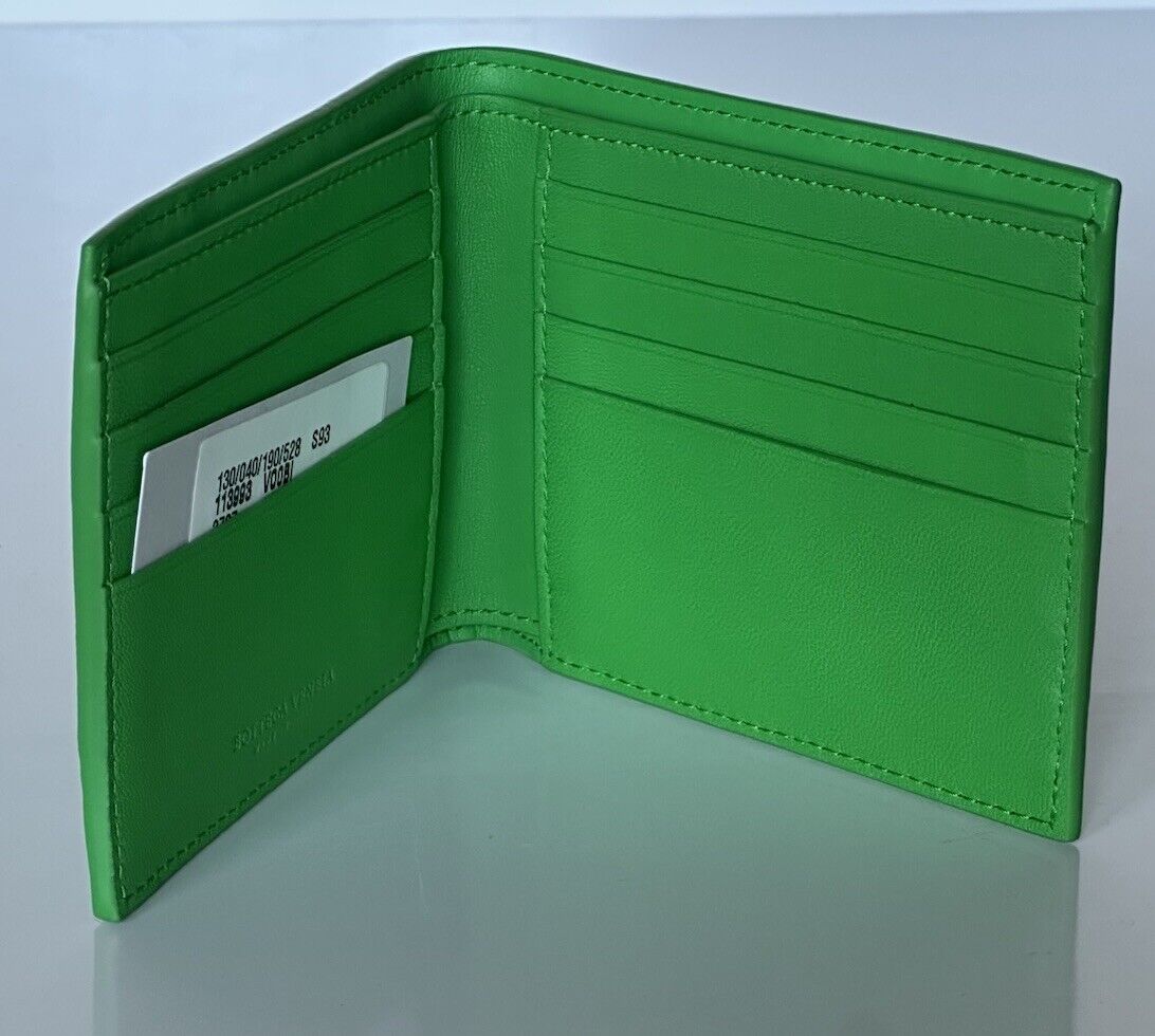 Bottega Veneta Intrecciato Leather Green Bi-fold Wallet 113993 Italy NWT $500