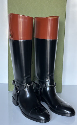 Gucci Cordovan Leather Women's Black Knee Boots 10.5 US (40.5 Eu) IT 674670 NIB