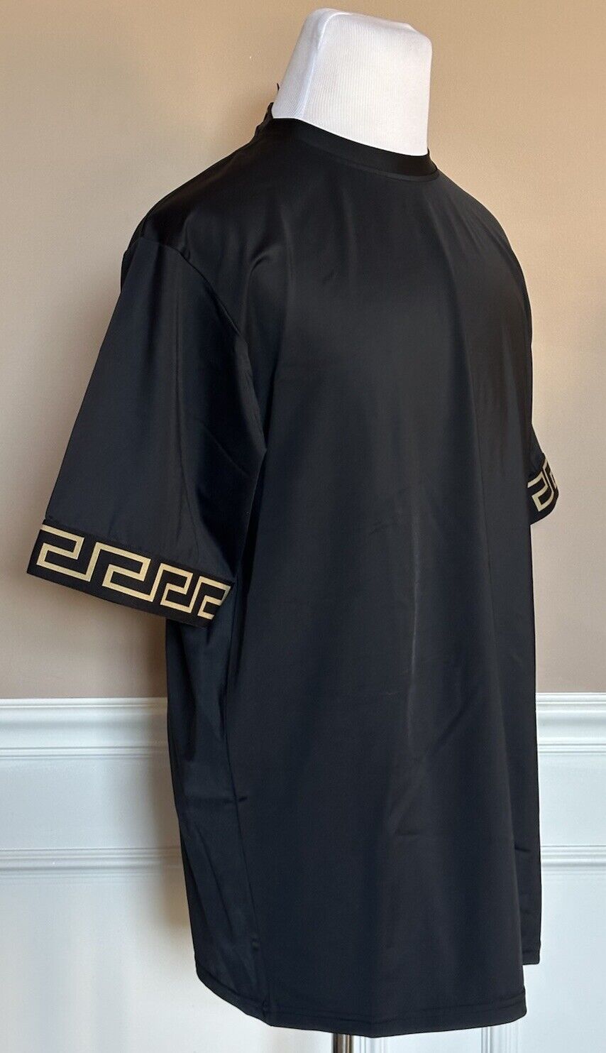 Versace Greek Key Logo Black T-Shirt Large (50 Euro) Italy 1004079 NWT $475