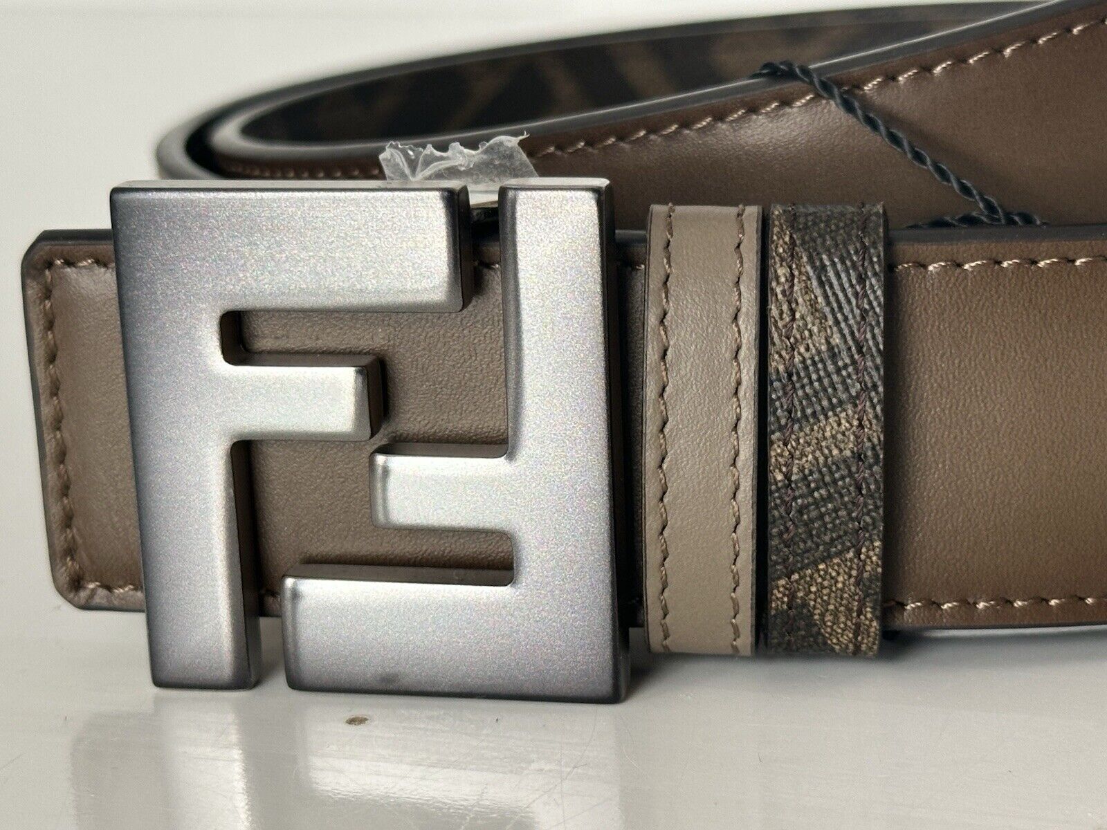 Fendi FF Calf Leather Black&Brown Reversible Belt 110/44 7C0468F Italy NIB $630