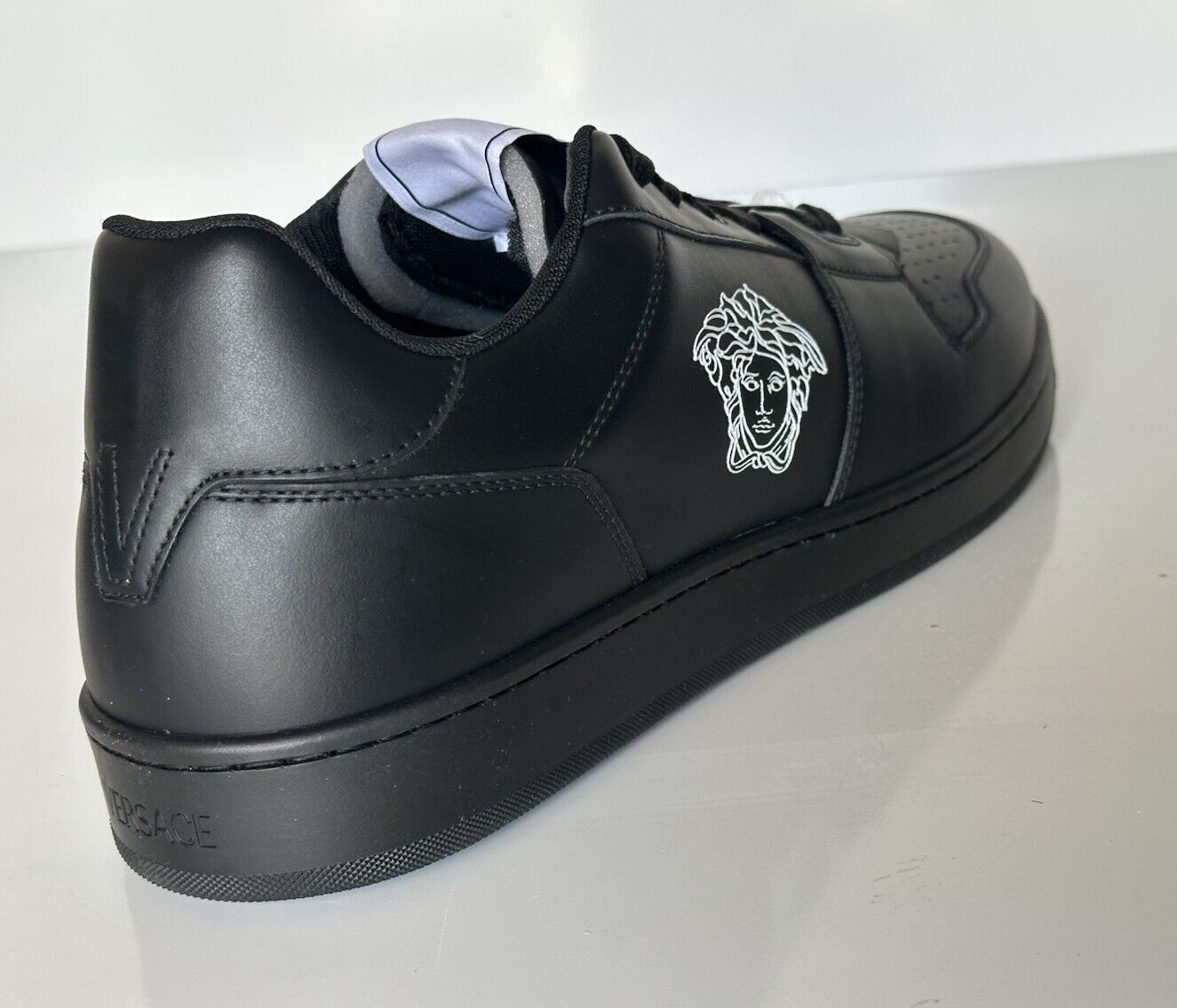 Versace Medusa Men’s Black Leather Sneakers 10 US (43 Euro) 1013377 IT NIB $700