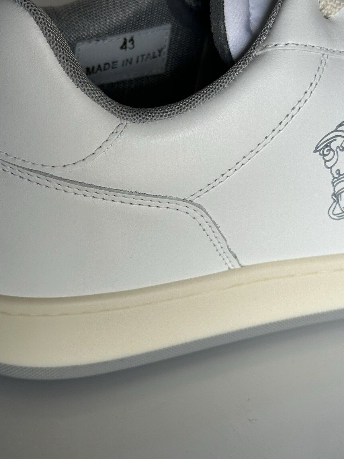 Versace Medusa Men’s White Leather Sneakers 14 US (47 Euro) 1013377 IT NIB $700