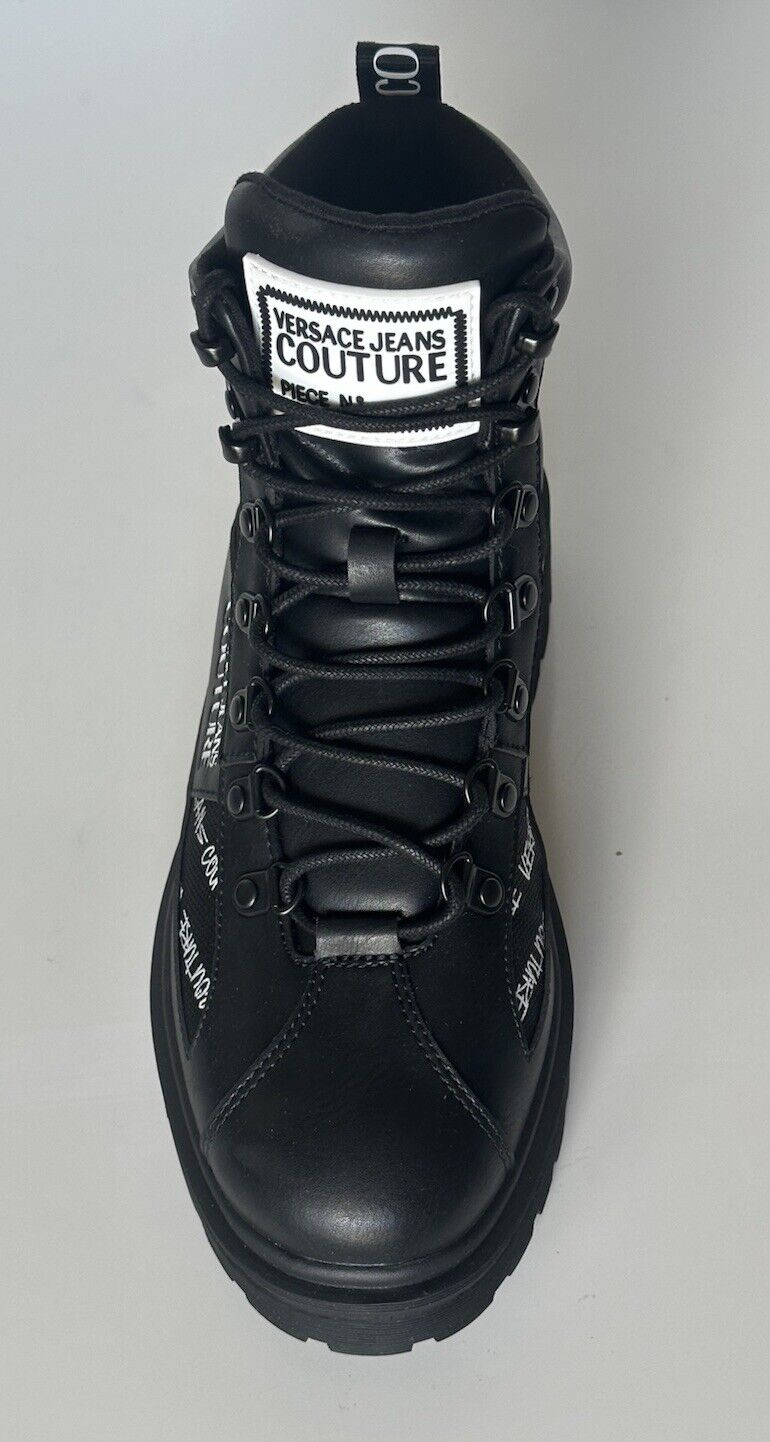 Versace Jeans Couture Leather Black Combat Boots 8 US (41) E75YA3S46 NIB