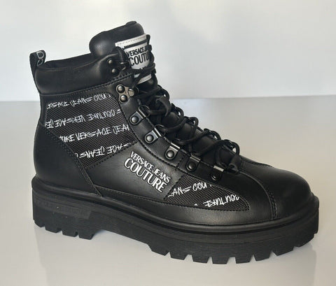 Versace Jeans Couture Leather Black Combat Boots 8 US (41) E75YA3S46 NIB