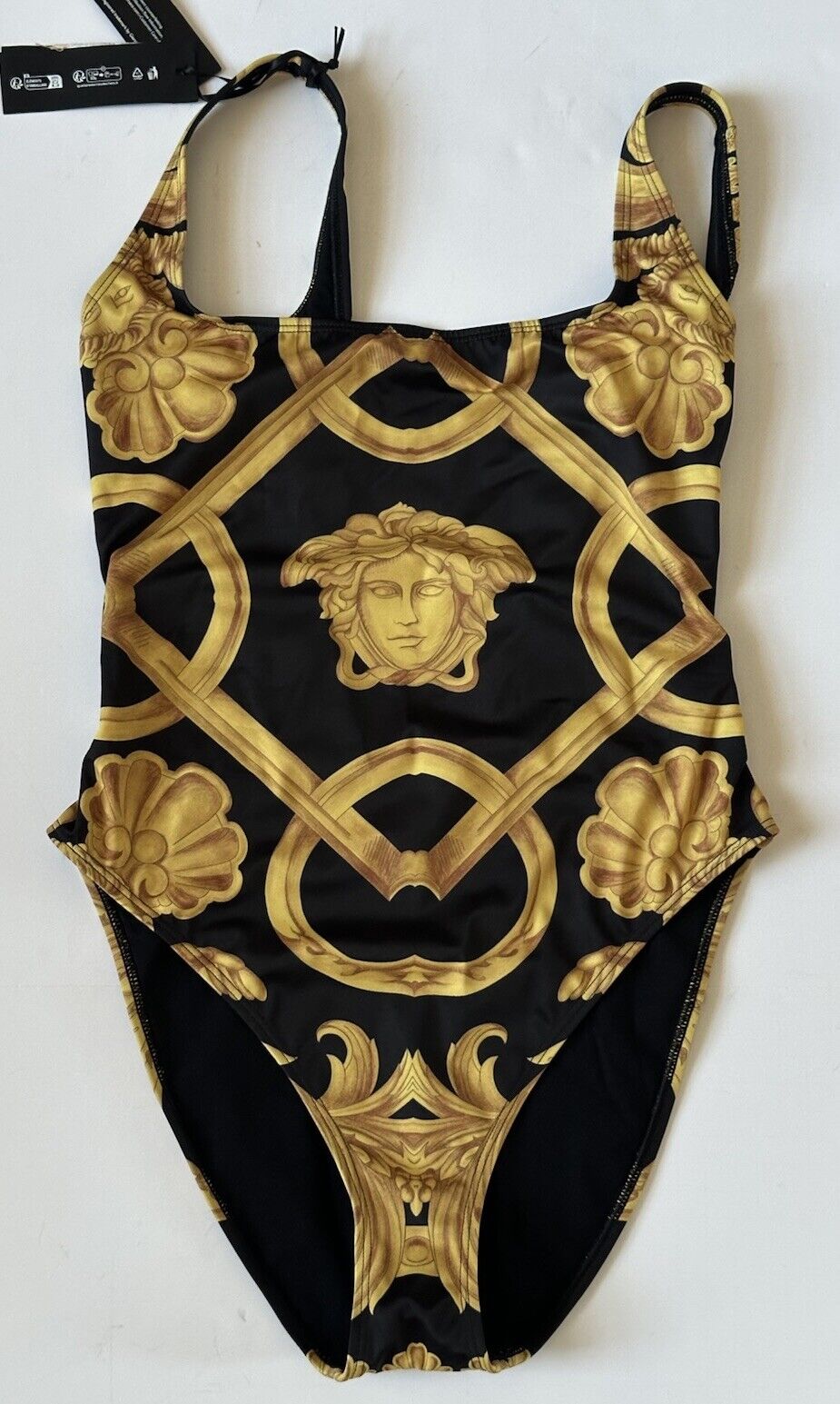 Versace Renaissance Women's Black/Gold Swim Suit Size 3 Italy 1010050 NWT