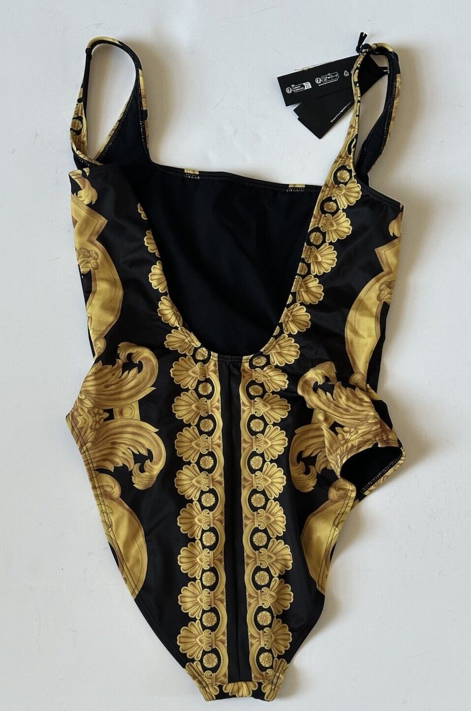 Versace Renaissance Women's Black/Gold Swim Suit Size 3 Italy 1010050 NWT