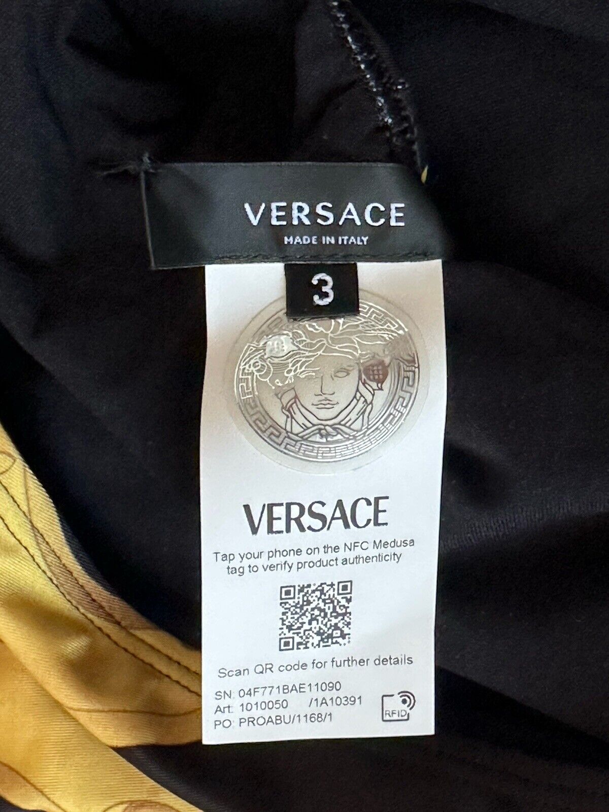 Versace Renaissance Women's Black/Gold Swim Suit Size 3 Italy 1010050 NWT