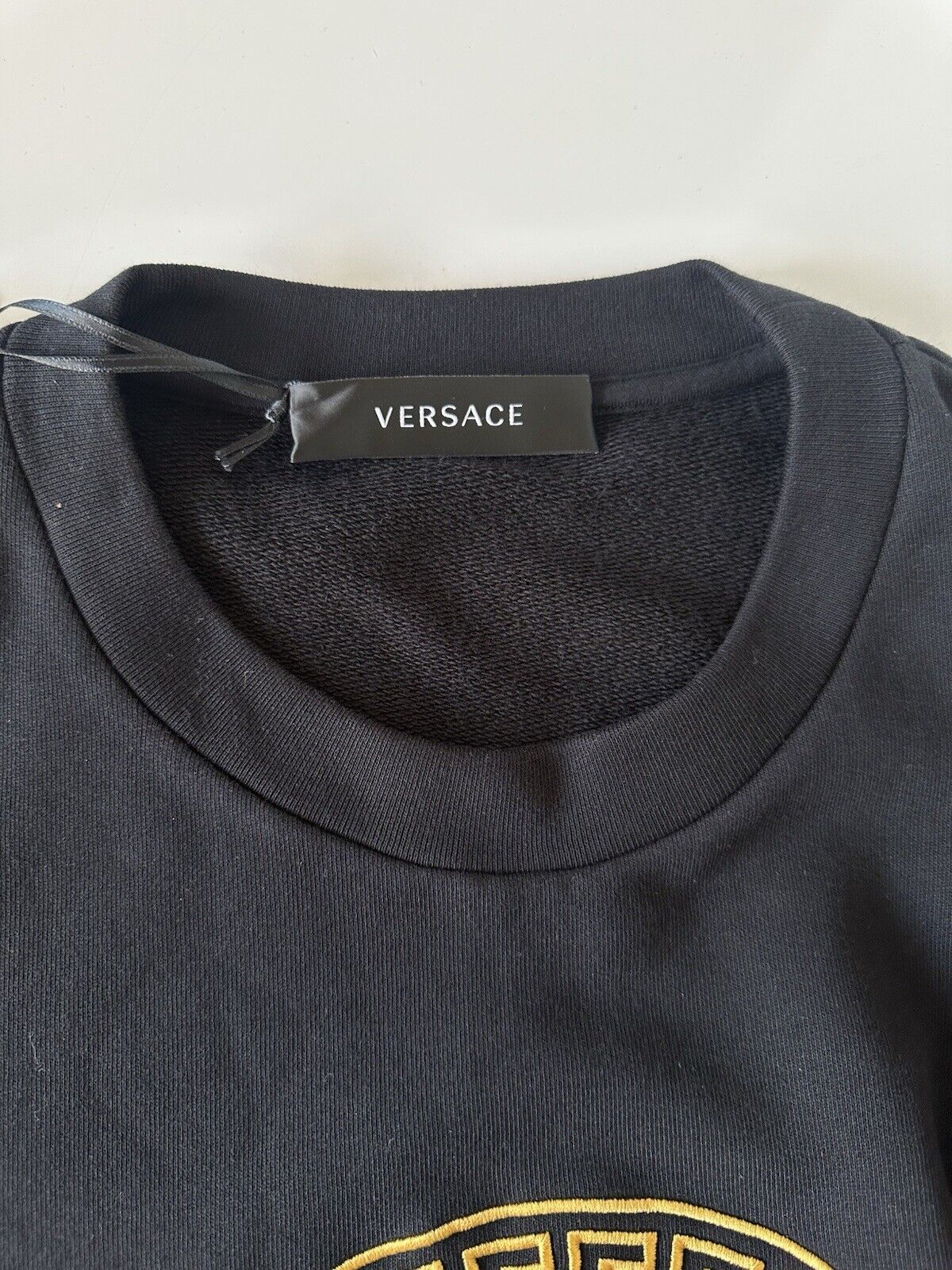 Versace Medusa Embroidered Black Cotton Sweatshirt  8 US 42 Eu A89567S NWT $790