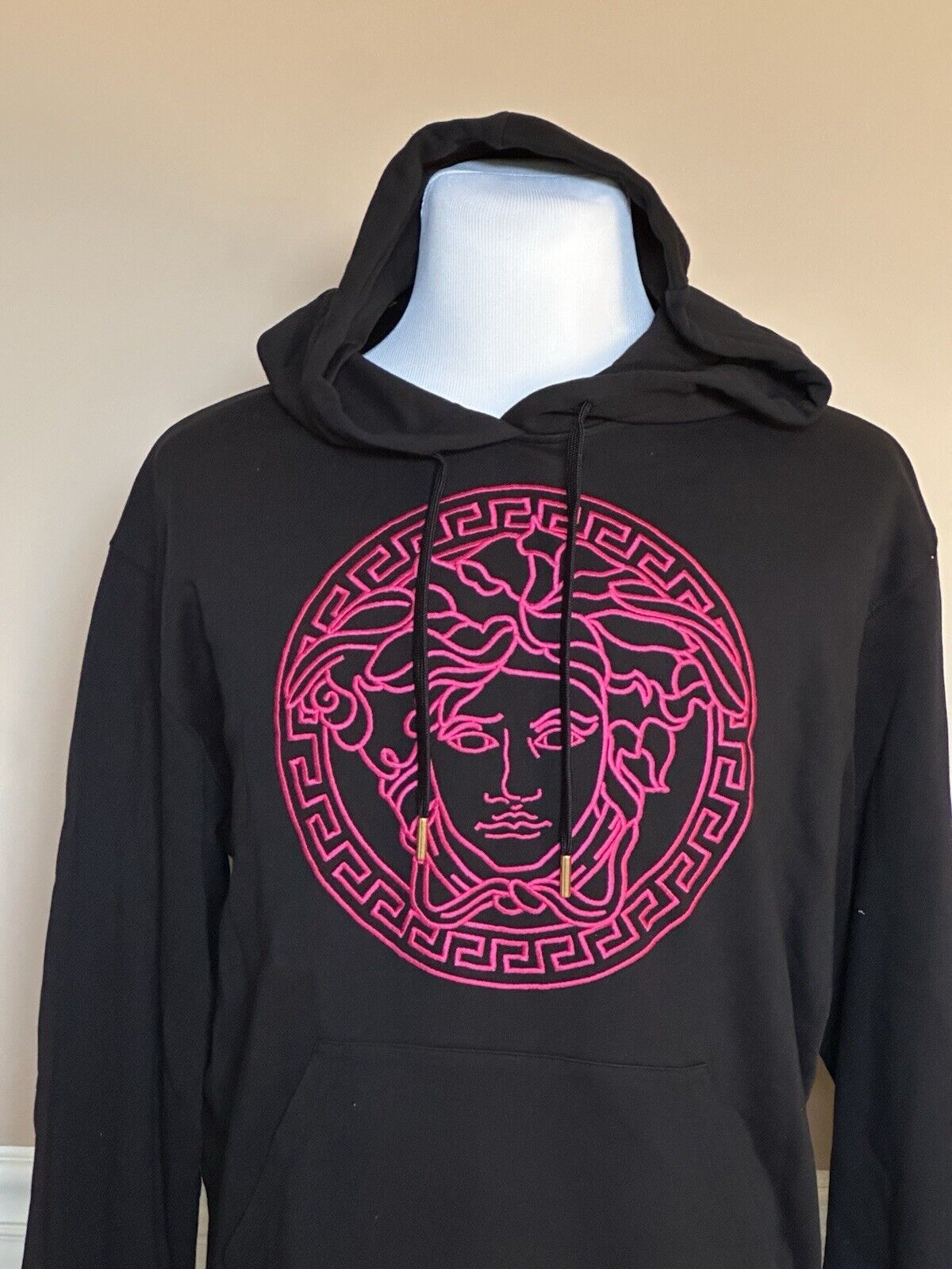 Versace Medusa Embroidered Sweatshirt with Hoodie Black 6 US 1012382 NWT $1100