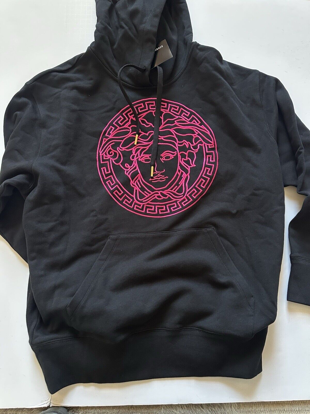 Versace Medusa Embroidered Sweatshirt with Hoodie Black 6 US 1012382 NWT $1100