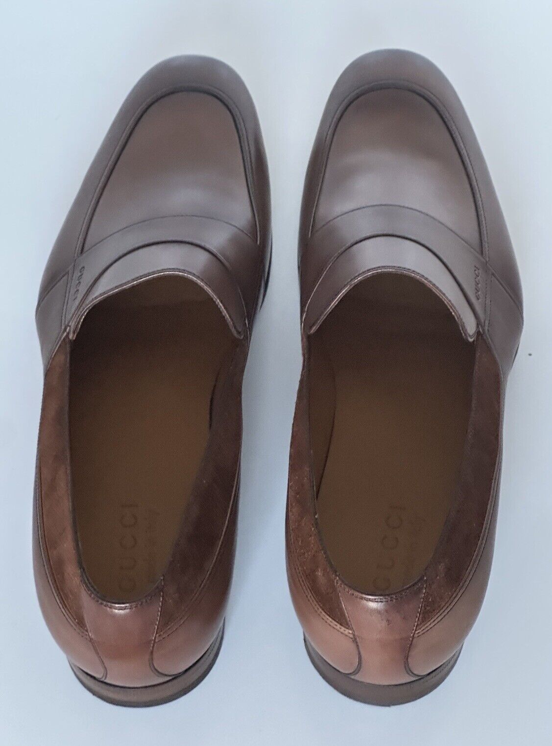 Gucci Men's Penny Loafers Dress Shoes Brown 11.5 US (10.5 Gucci) 372284 IT NIB