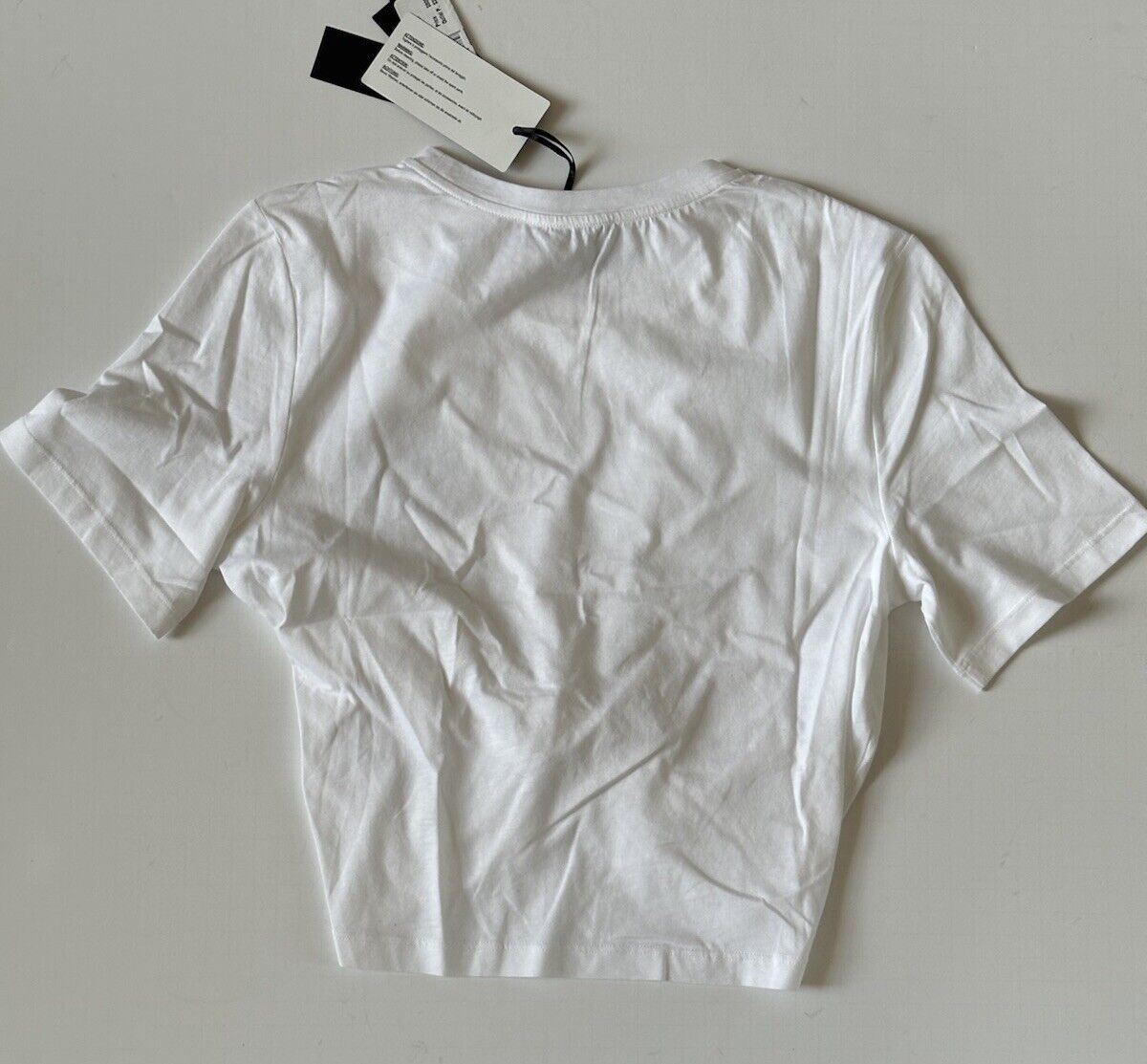 Versace Medusa Embroided Crop White Cotton Jersey T-Shirt 2 (36) 10144566 $600