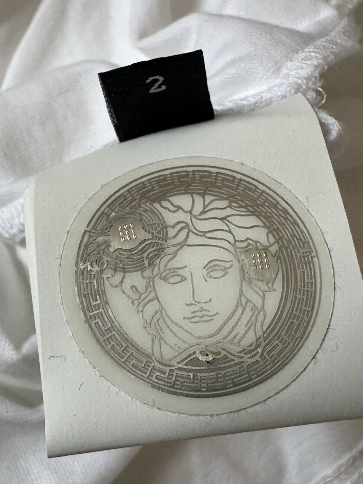 Versace Medusa Embroided Crop White Cotton Jersey T-Shirt 2 (36) 10144566 $600