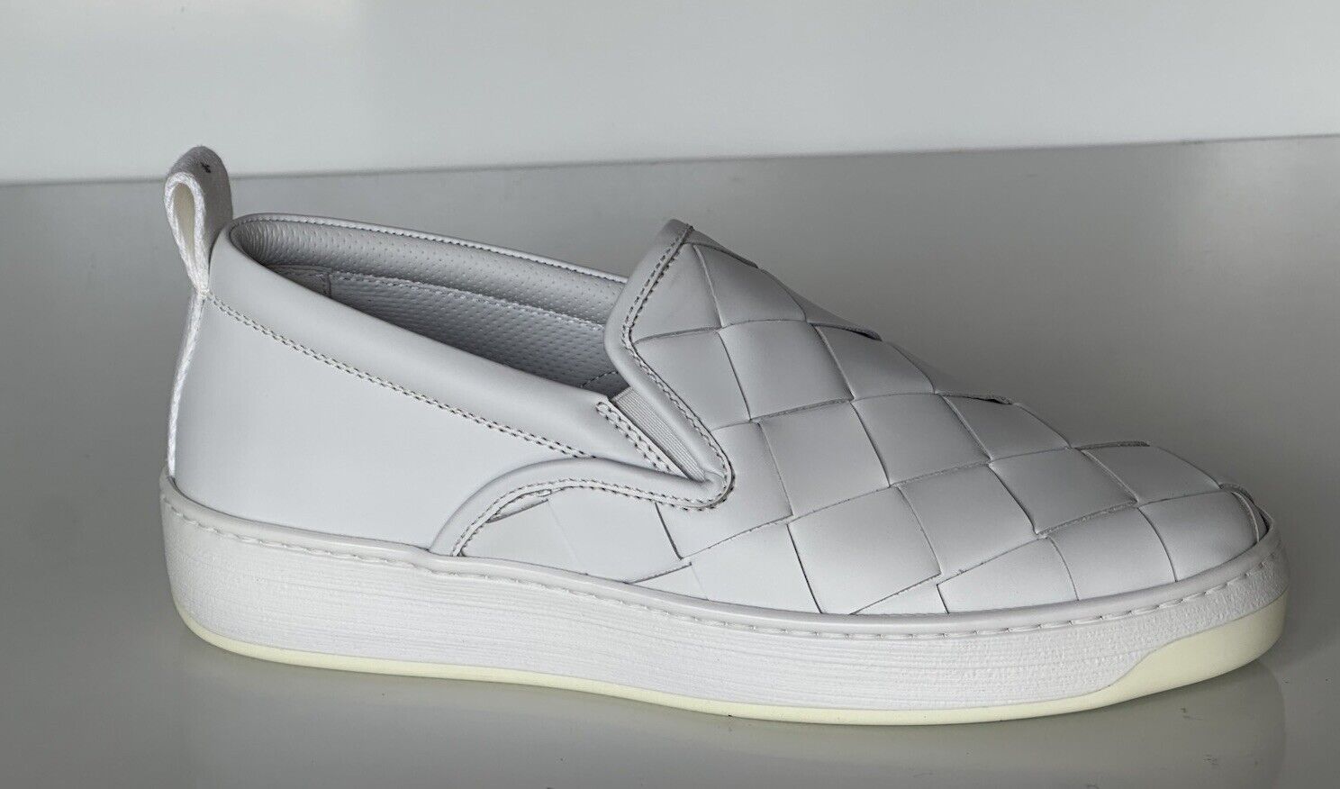 Bottega Veneta Rubber Sole Calf Leather Optic White Shoes 7.5 US 578303 9122 NIB