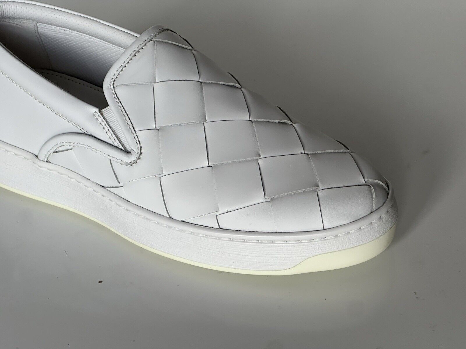 Bottega Veneta Rubber Sole Calf Leather Optic White Shoes 7.5 US 578303 9122 NIB