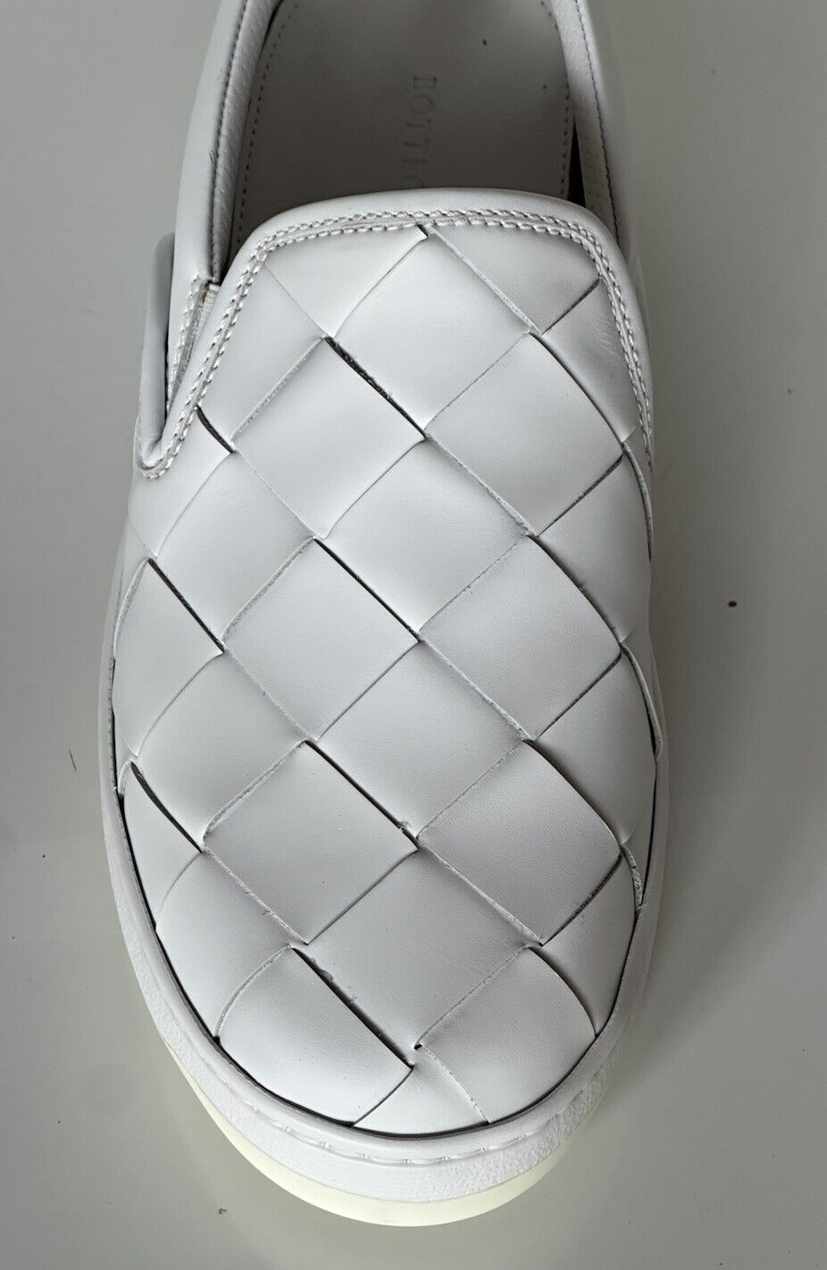 Bottega Veneta Rubber Sole Calf Leather Optic White Shoes 7.5 US 578303 9122 NIB