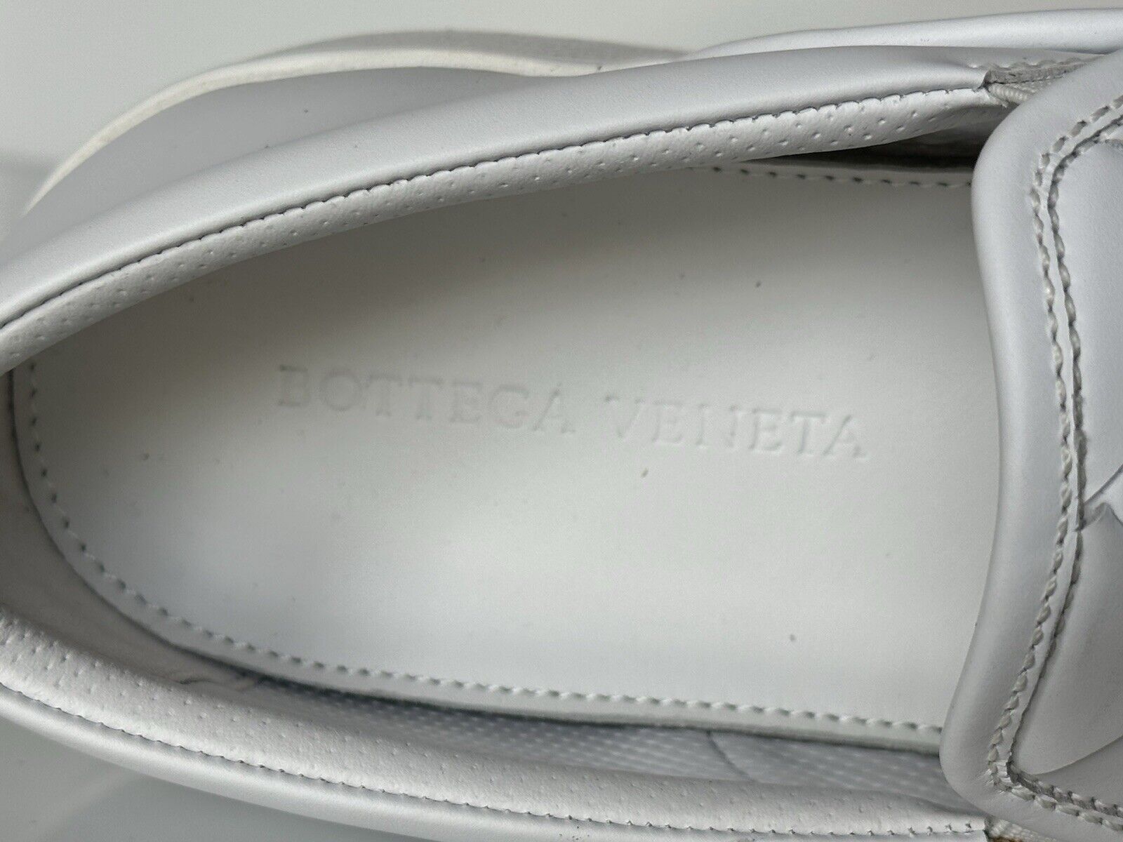 Bottega Veneta Rubber Sole Calf Leather Optic White Shoes 7.5 US 578303 9122 NIB