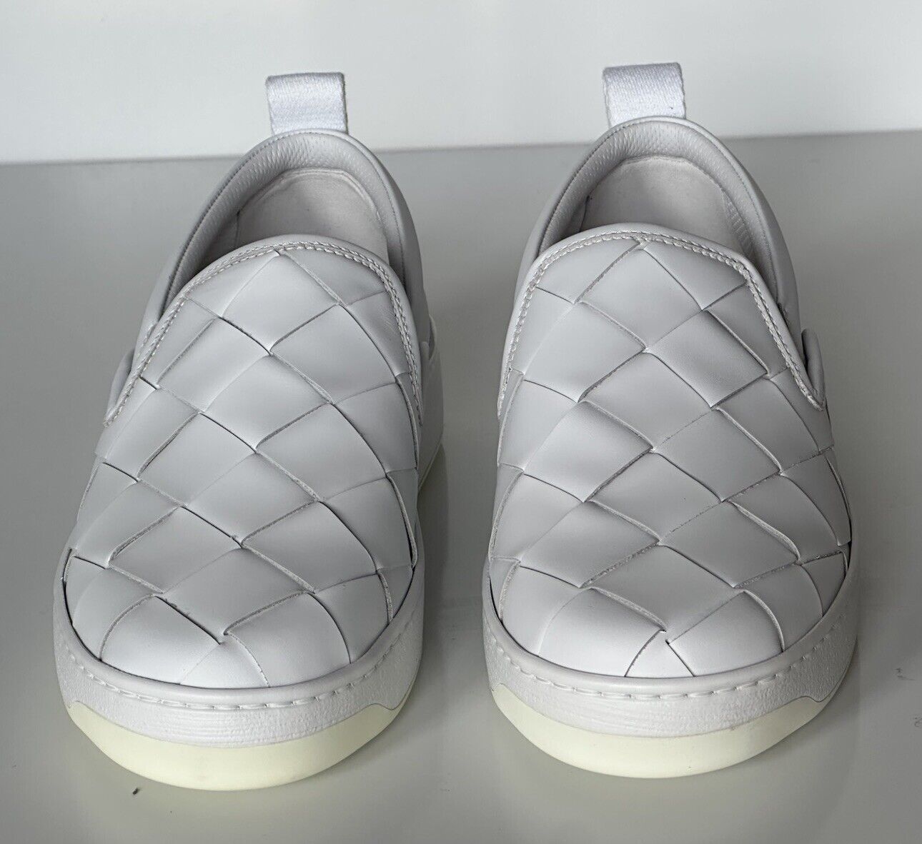 Bottega Veneta Rubber Sole Calf Leather Optic White Shoes 7.5 US 578303 9122 NIB