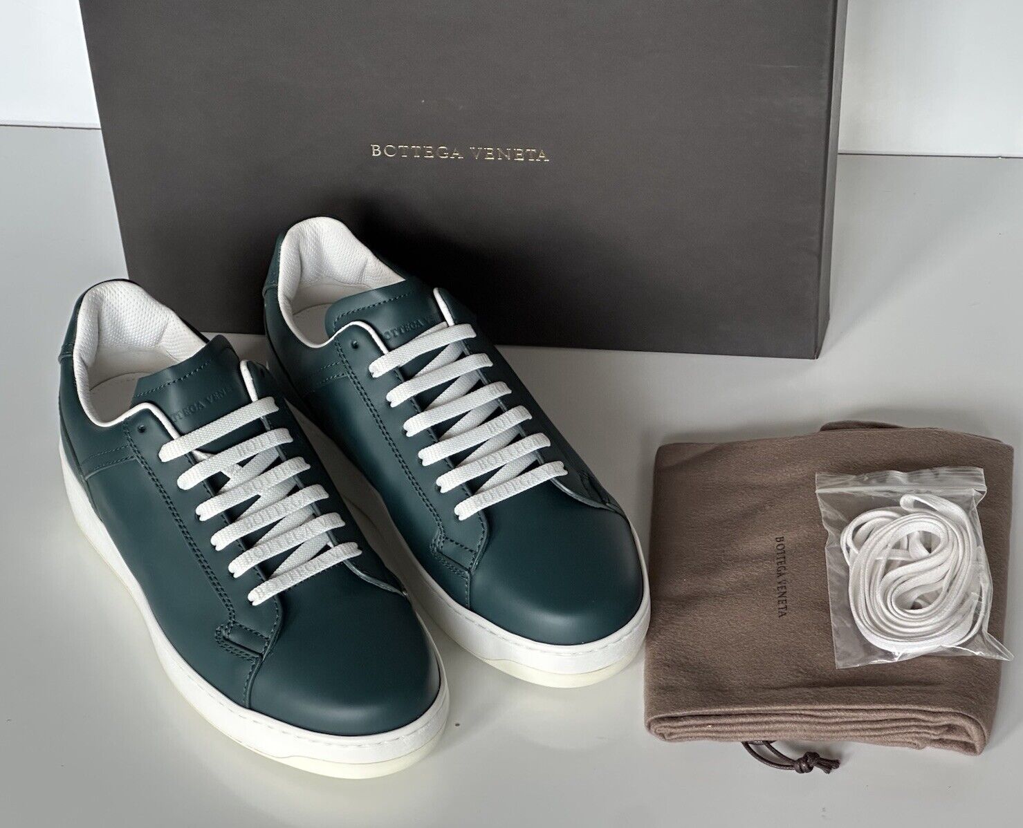 Bottega Veneta Men's Calf Leather Green Sneakers 7 US (40) 578298 3115 NIB $690