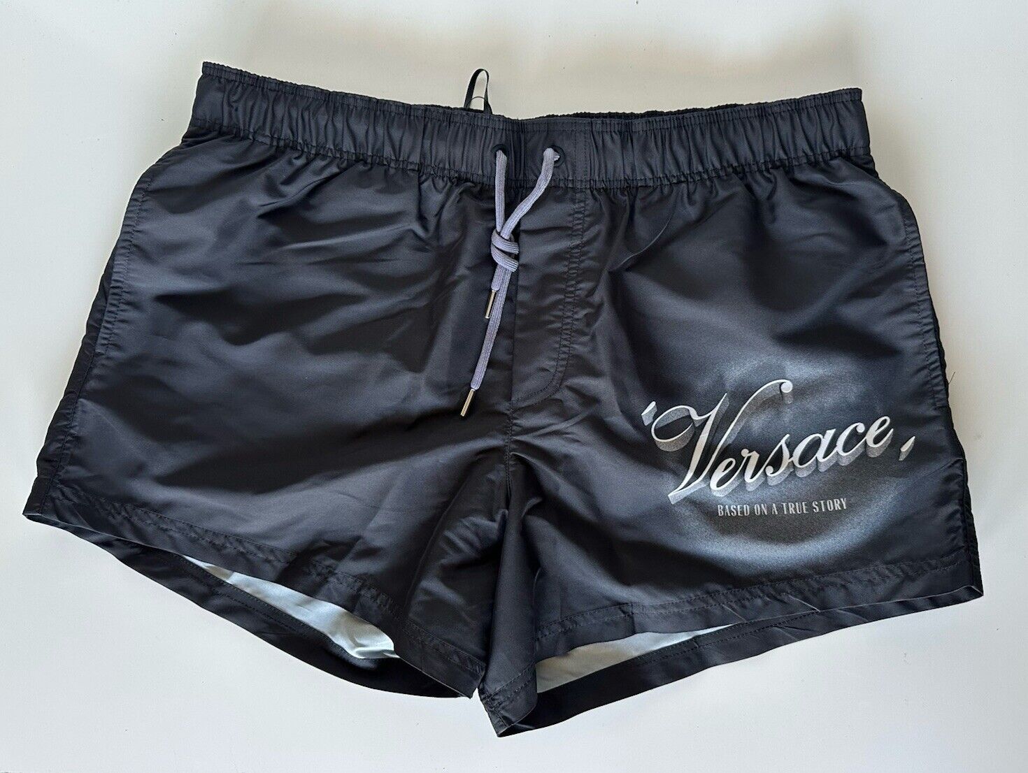 Versace Logo Men's Black Swim Shorts Size 5 (32”) IT 100216 Italy NWT $475