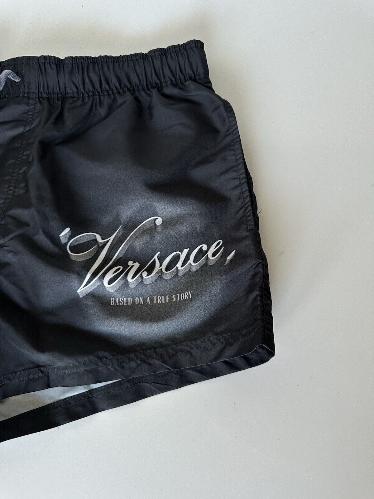 Versace Logo Men's Black Swim Shorts Size 5 (32”) IT 100216 Italy NWT $475