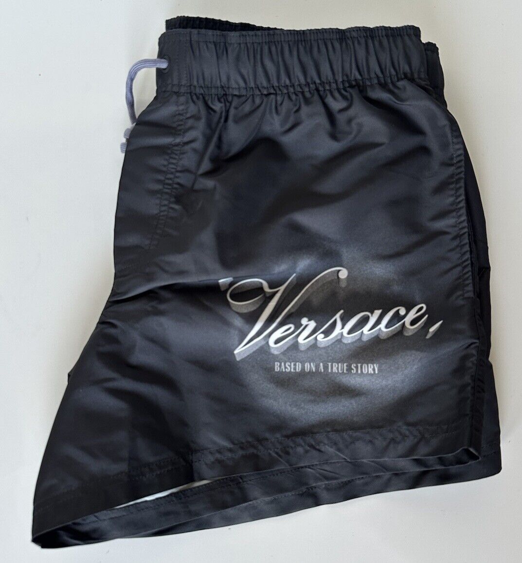 Versace Logo Men's Black Swim Shorts Size 5 (32”) IT 100216 Italy NWT $475