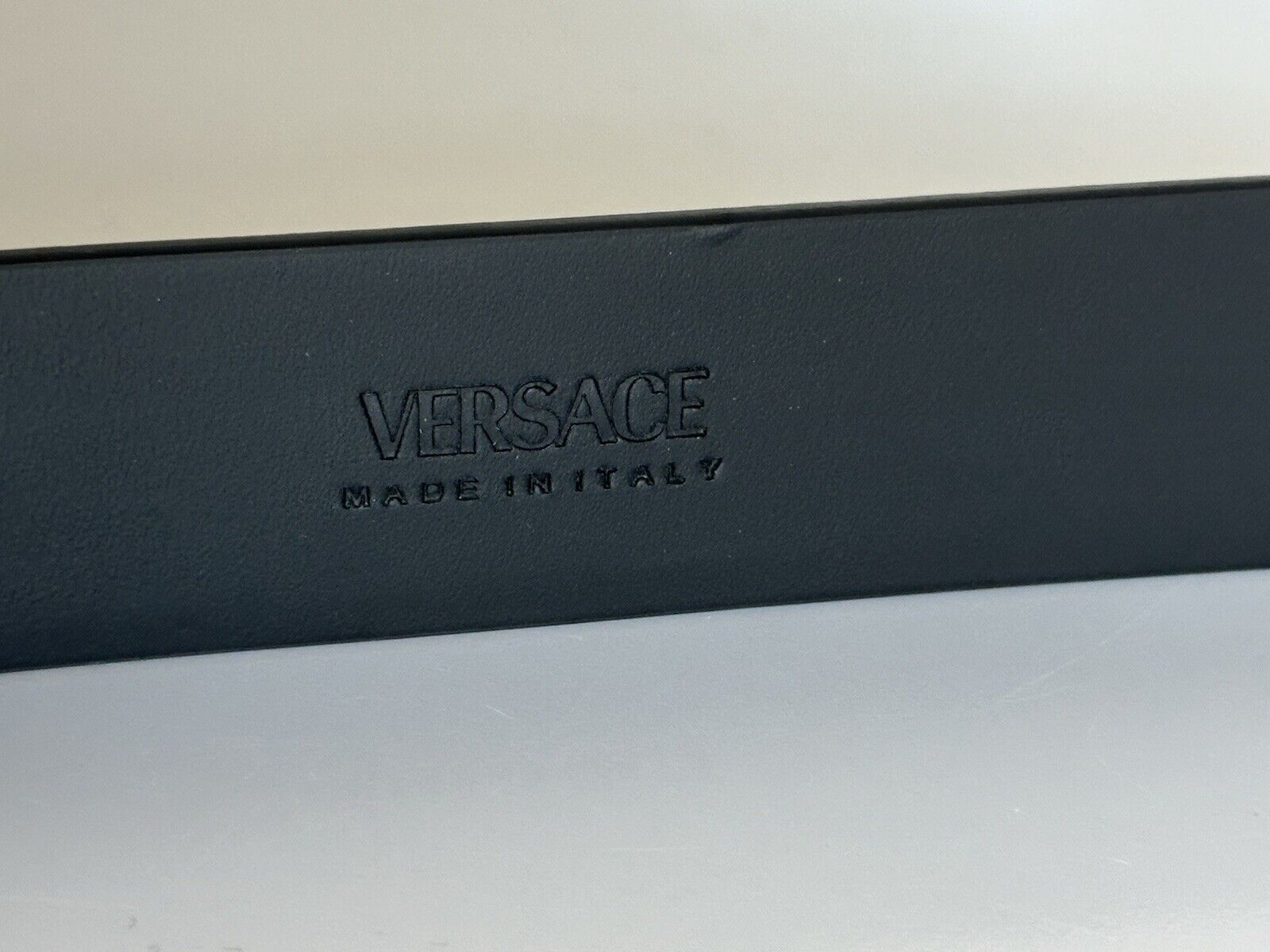 Versace Medusa-Buckle Black Slim Leather Belt 95 (38) Italy 1003760 NWT $550