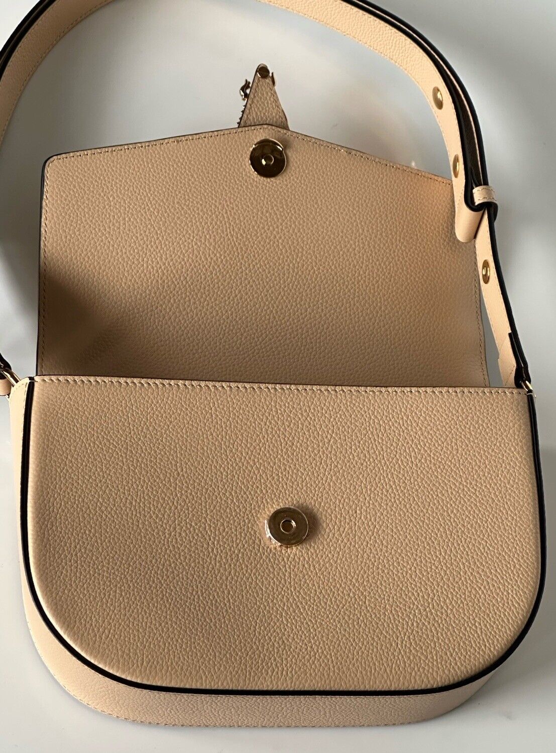 Versace Virtus Grainy Leather Beige Crossbody Shoulder Bag 1014278 IT NWT $1550