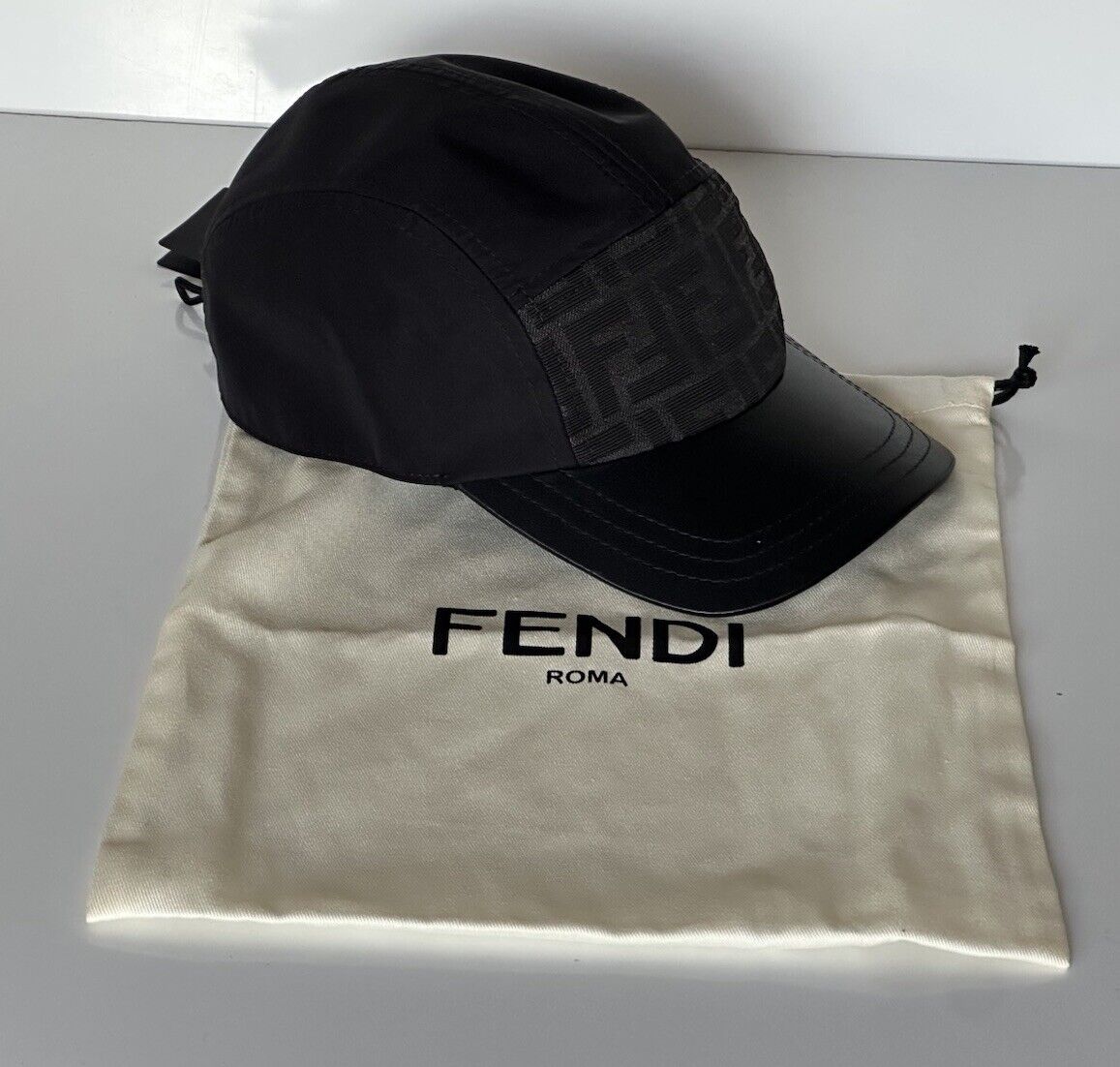 Fendi FF Logo Baseball Cap Black Hat Made in Italy FXQ882 NWT $580