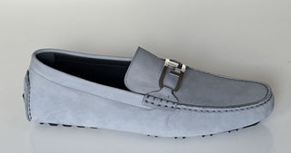 Fendi O’lock Leather Sky Blue Driver Shoes 11 US (10 Fendi) 7D1547 IT NIB $770