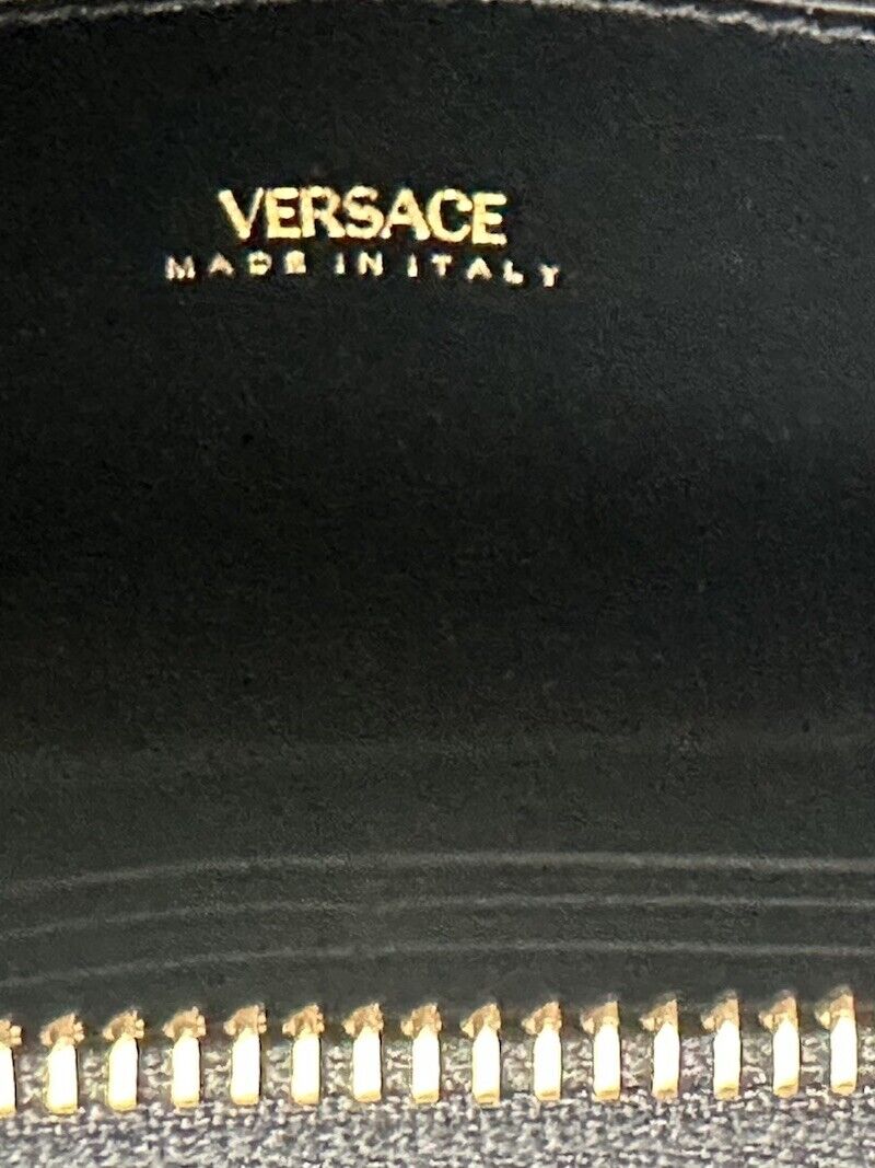 Versace Gold Medusa Head Black Leather Zipper Long Wallet IT DPDI056 NWT $725