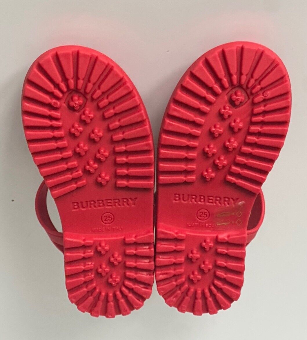 Burberry Jenna Girl's Rubber Bright Red Sandals 25 Euro (8 US) 8062760 NIB $280