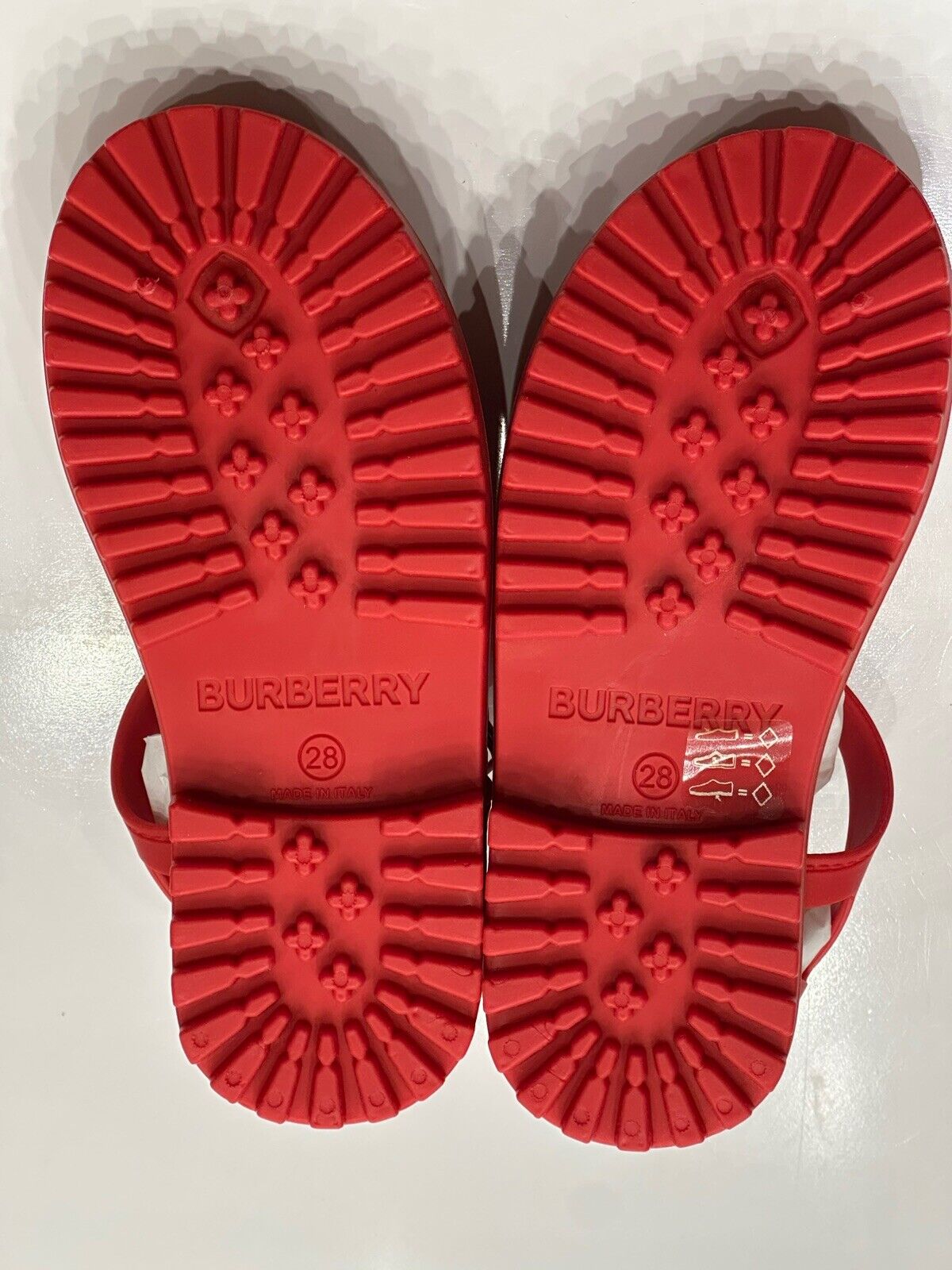 Burberry Jenna Girls Rubber Bright Red Sandals 28 Euro (10 US) 8062760 NIB $300