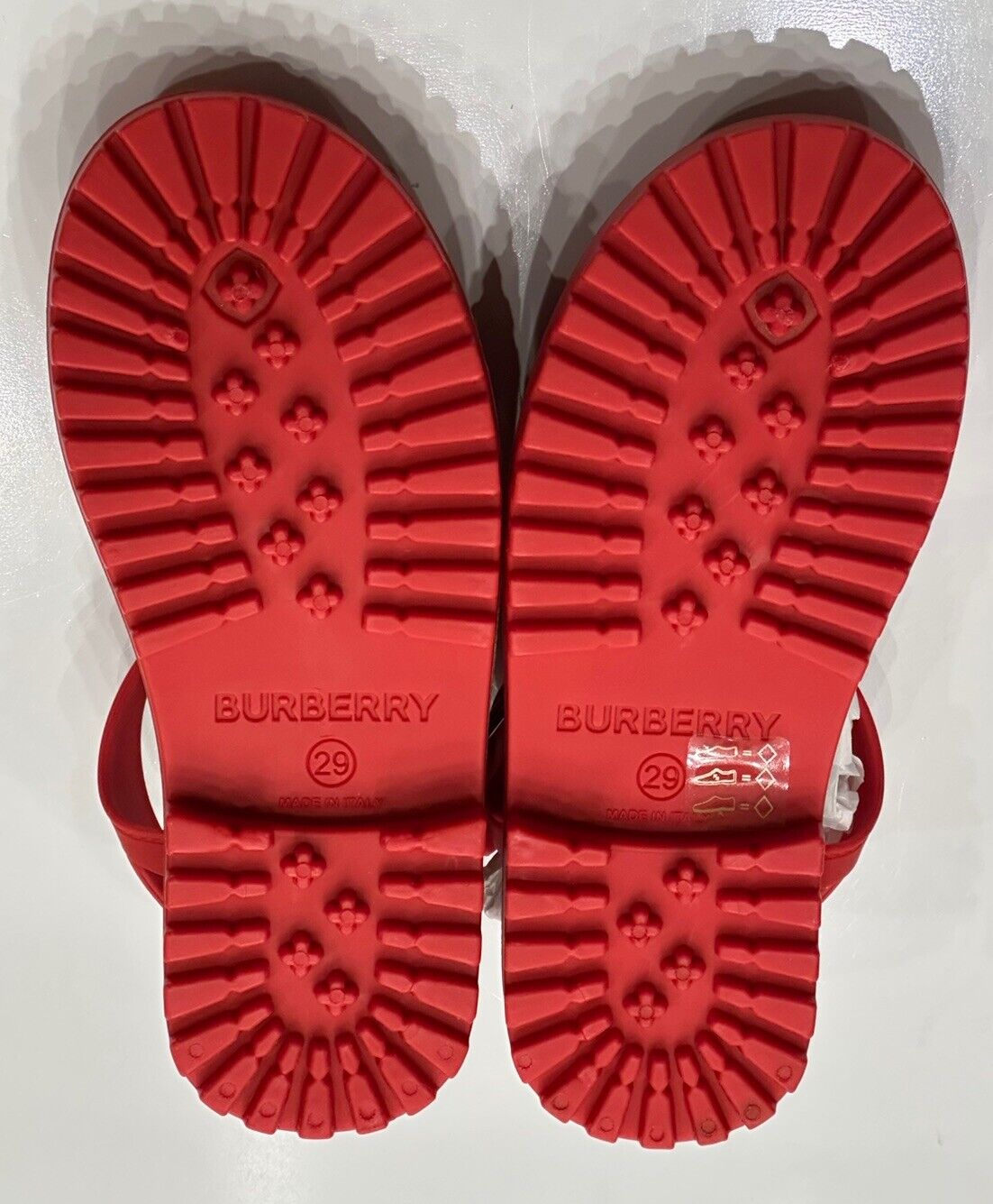 Burberry Jenna Girls Rubber Bright Red Sandals 29 Euro (11 US) 8062760 NIB $300