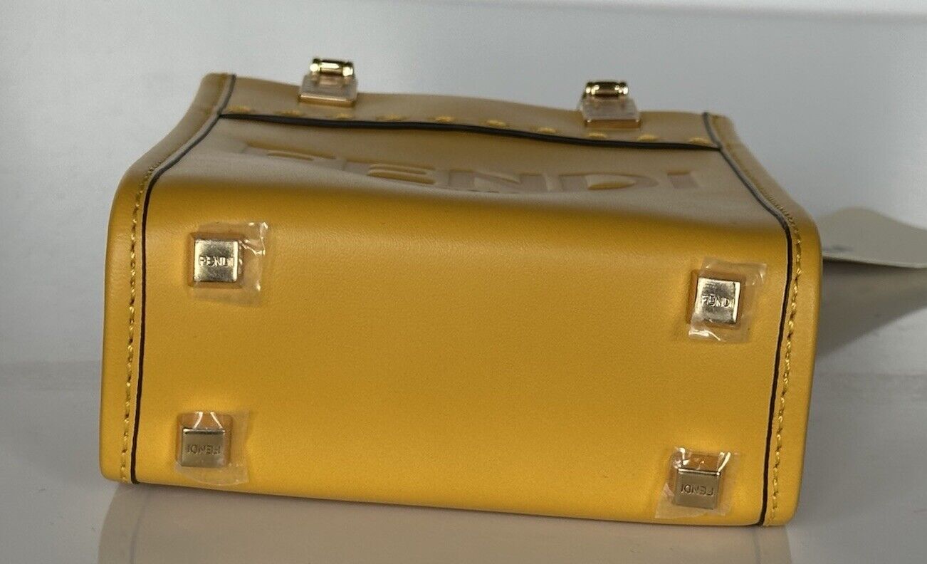 Fendi Roma Calf Leather Yellow Mini Shoulder Bag 8BS051 Italy NWT $1750