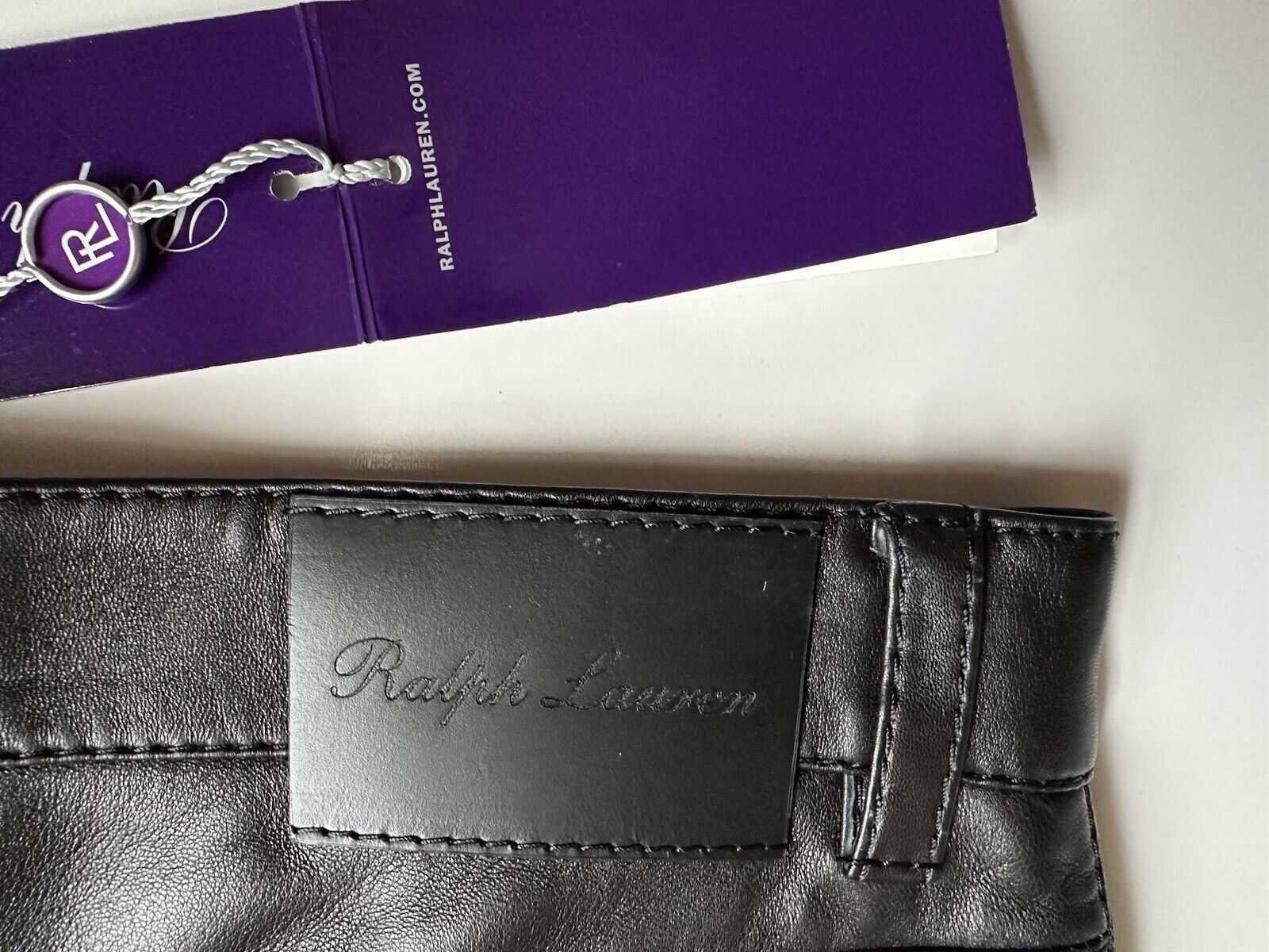 Ralph Lauren Purple Label Women's Black Soft Leather Jeans 8 US Italy NWT $2390